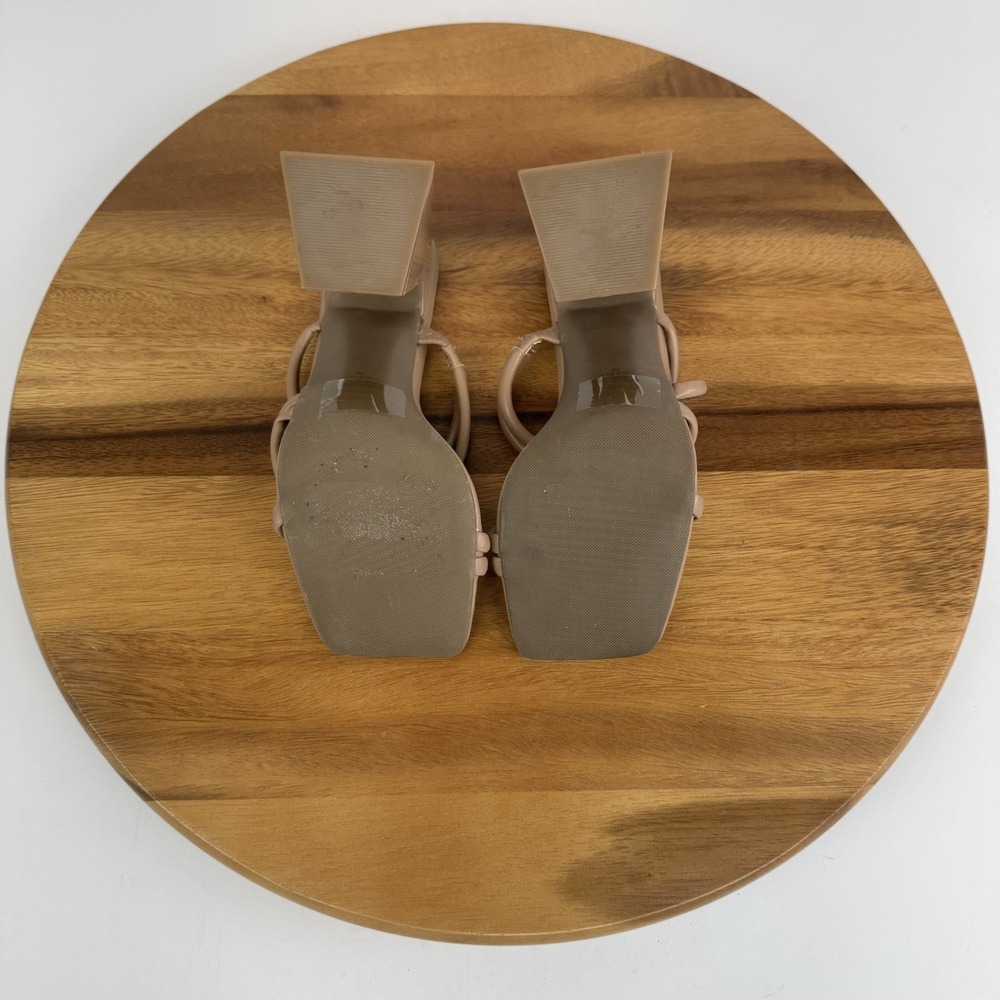 New Womens Abound Austyn Strappy Open Toed Slip On Black‎ Heels Tan Size 5 M - Picture 7 of 8